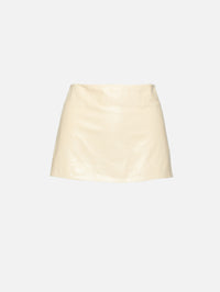 Mulholland Leather Mini Skirt,MIMCHIK,CUSTARD,Image 1