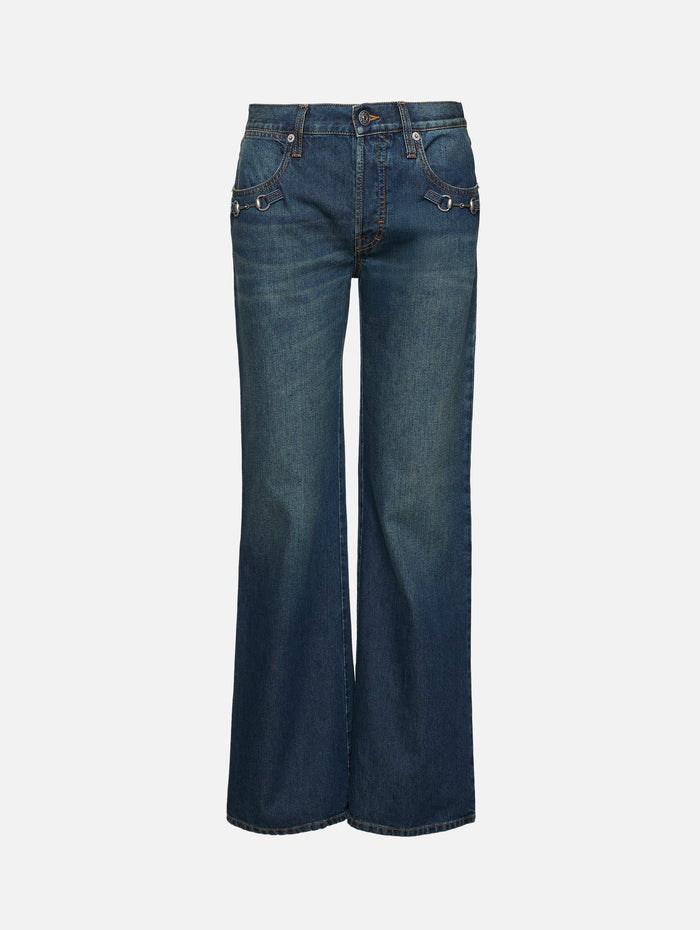 Horsebit Denim Pant,GUCCI,BLUE,Image 1