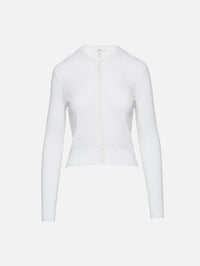 Pointelle Cardigan,CHLOÉ,ICONIC MILK,Image 1