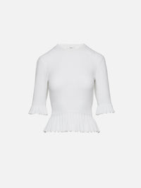 Pointelle Top,CHLOÉ,ICONIC MILK,Image 1