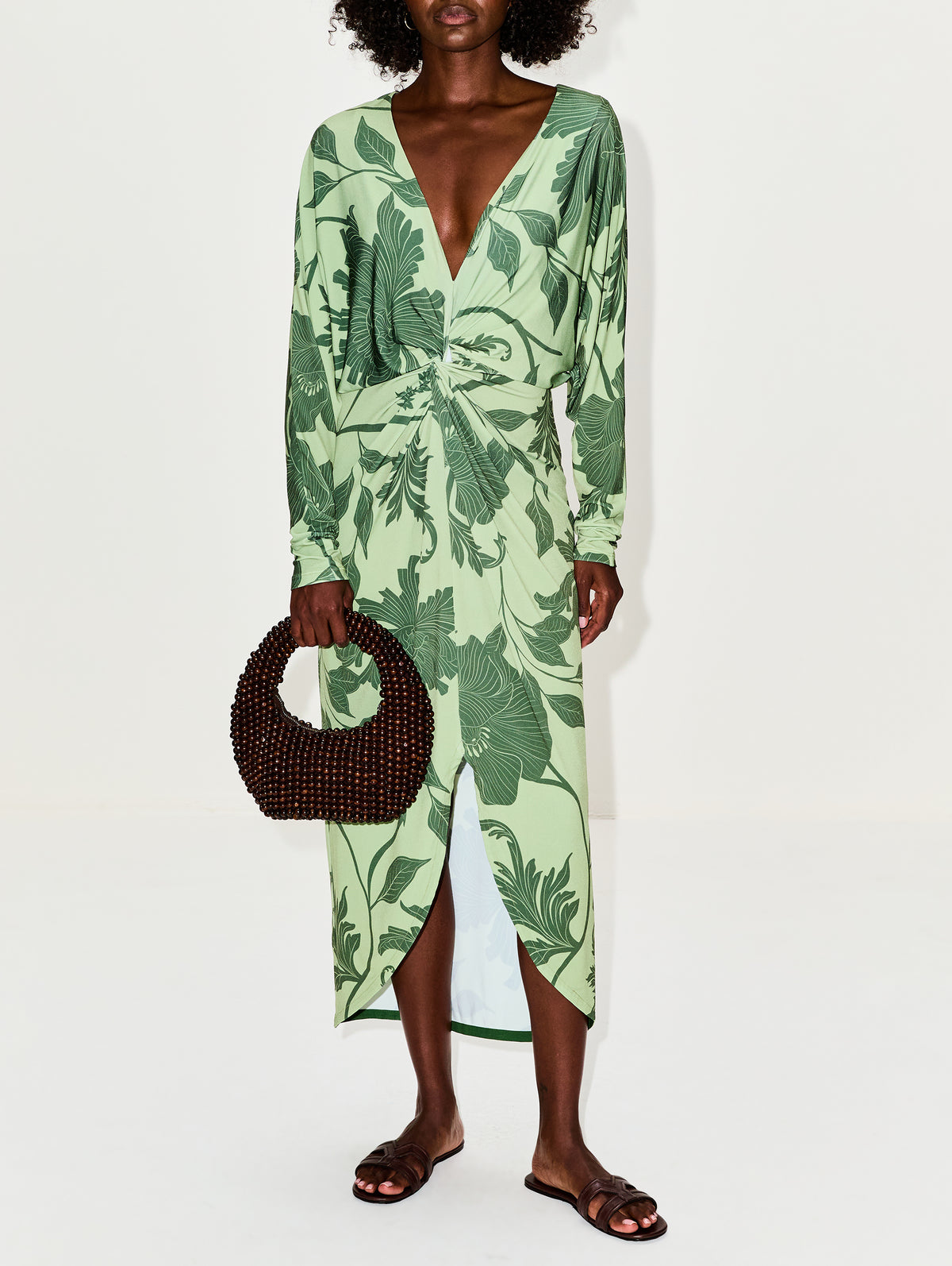 Nuestro Presente Dress,ANDRES OTALORA,GREEN FLORALS,Image 2
