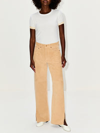 Charlot Split Hem Jean,B SIDES,PALOMINO SUEDE/KHAKI,Image 2