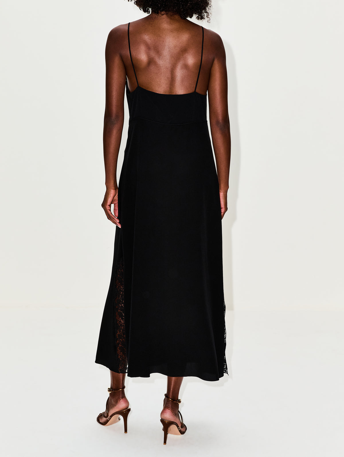 Silk Dress,CHLOÉ,BLACK,Image 4