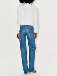 Denim Pant,CHLOÉ,DUSTY COBAL,Image 3