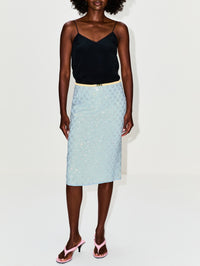 Rhinestone GG Skirt,GUCCI,BLUE,Image 2
