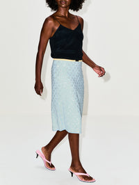 Rhinestone GG Skirt,GUCCI,BLUE,Image 3