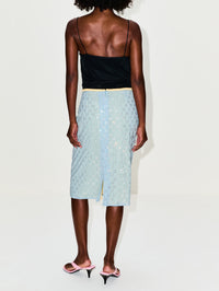 Rhinestone GG Skirt,GUCCI,BLUE,Image 4