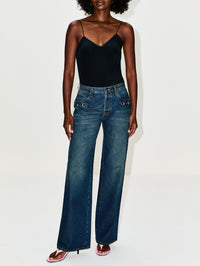 Horsebit Denim Pant,GUCCI,BLUE,Image 2