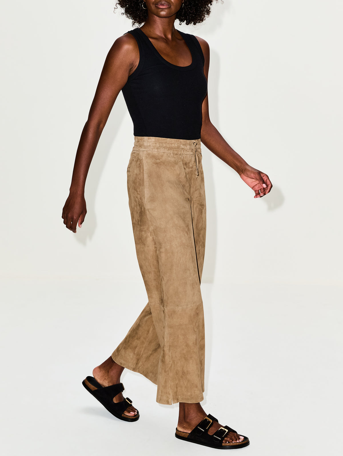 Blair Suede Trouser,ARMA,OLIVE,Image 3