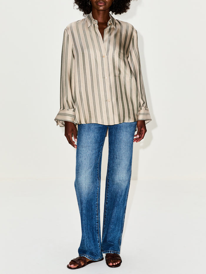 Next Morning Blouse,TWP,IVORY/GREEN,Image 1