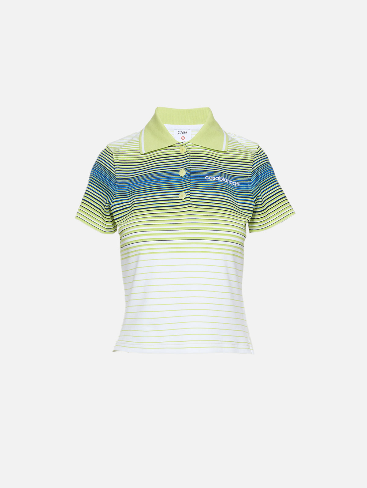 Striped Polo,CASABLANCA,GREEN STRIPE,Image 1
