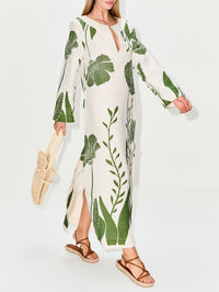 Que Energia Dress,ANDRES OTALORA,GREEN FLORAL BORDER,Image 3