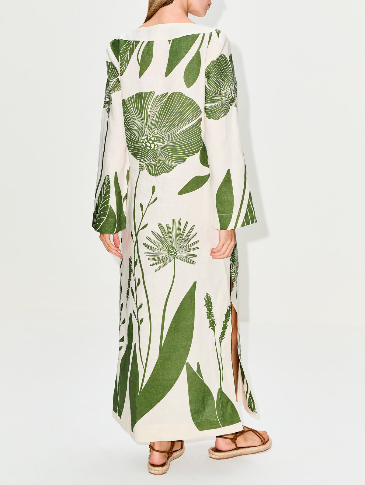 Que Energia Dress,ANDRES OTALORA,GREEN FLORAL BORDER,Image 4