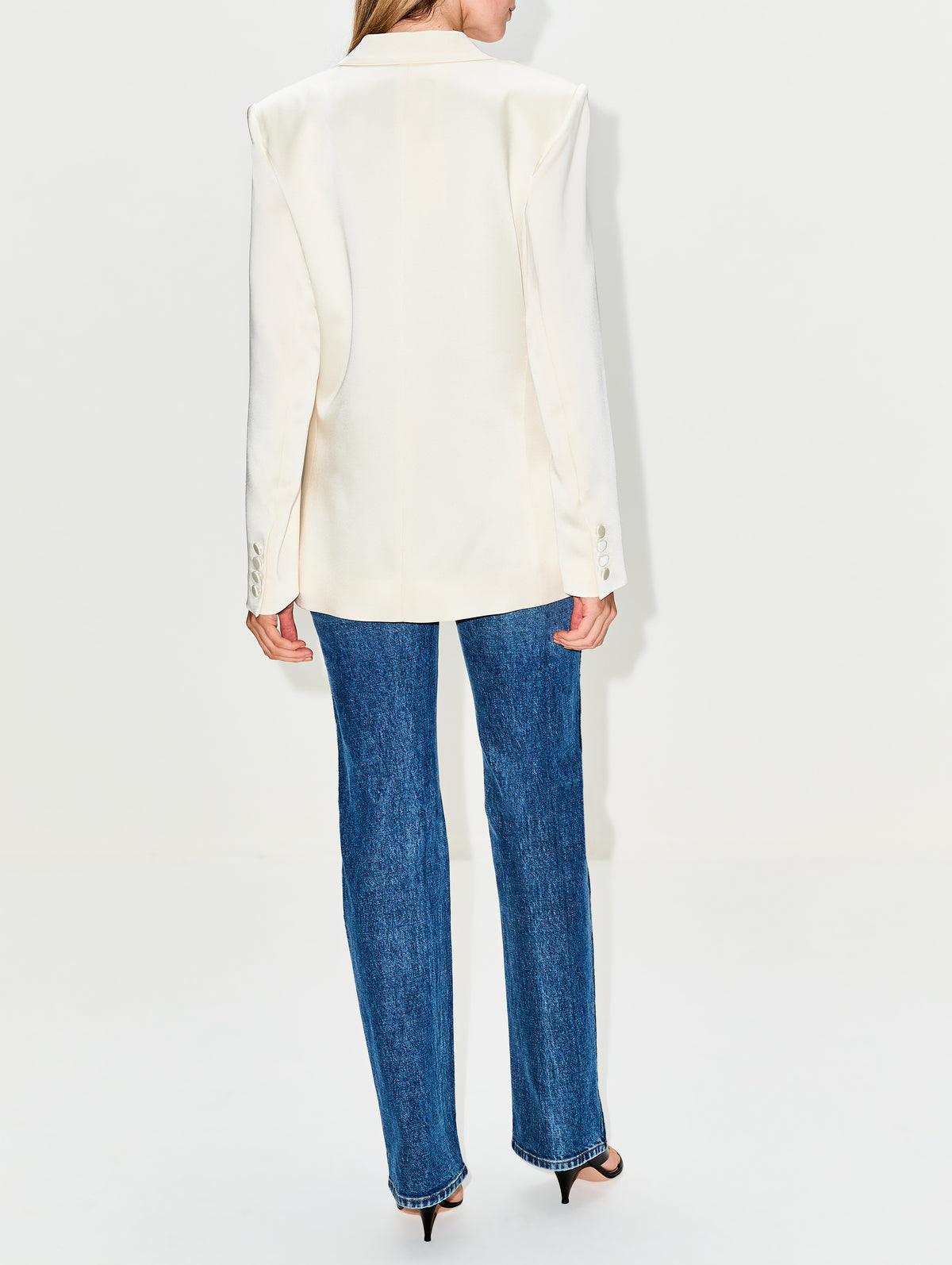 Double Breasted Blazer,LAPOINTE,CREAM,Image 3