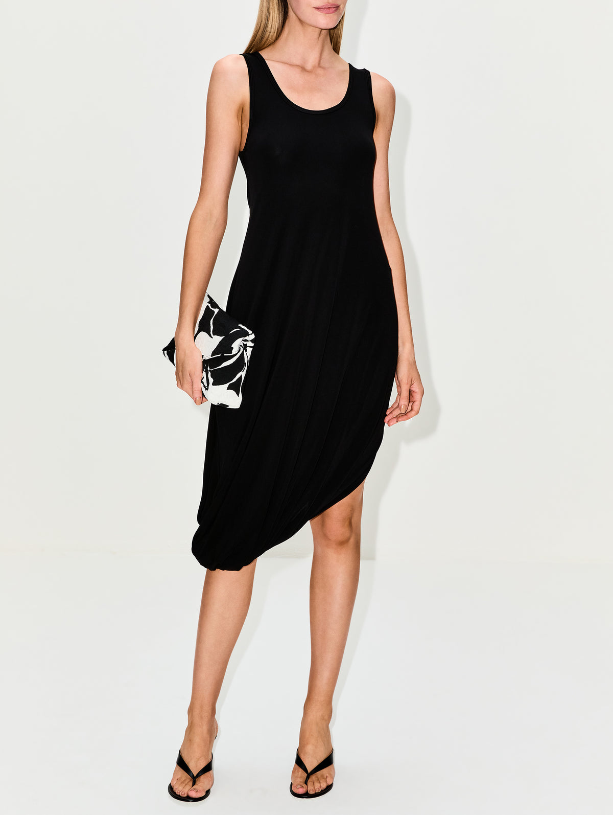 Draped Dress,LOEWE,BLACK,Image 2