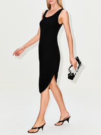 Draped Dress,LOEWE,BLACK,Image 3