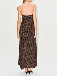 Bias Column Dress,MATTEAU,POLKA DOT CHOCOLATE,Image 4