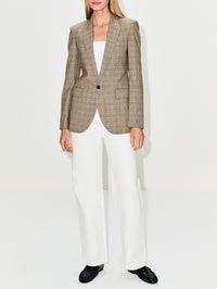 Anabel Tailored Jacket,NILI LOTAN,GREY OCHRE CHECK,Image 2