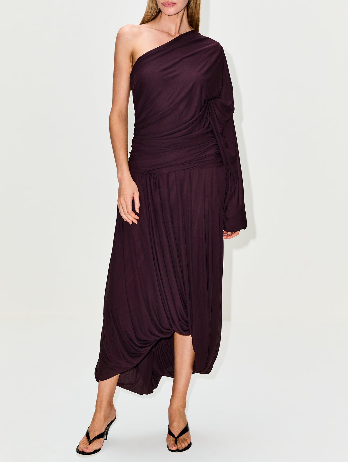 Bagri Dress,PROENZA SCHOULER,AUBERGINE,Image 2