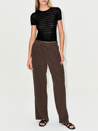 Drawstring Trouser,MATTEAU,POLKA DOT CHOCOLATE,Image 2