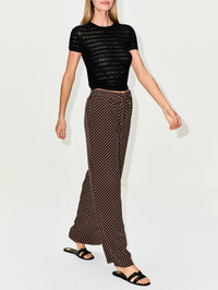 Drawstring Trouser,MATTEAU,POLKA DOT CHOCOLATE,Image 3