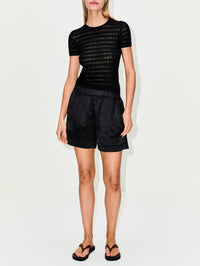 Isolde C Slim Crewneck Tee,SABLYN,BLACK,Image 2