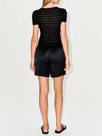 Isolde C Slim Crewneck Tee,SABLYN,BLACK,Image 3