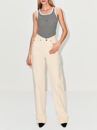 V Waist Baggy Jean,SAINT LAURENT,FRENCH VANILLA,Image 2