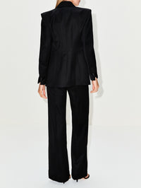 Tuxedo Double Breast Jacket,SASUPHI,BLACK,Image 3