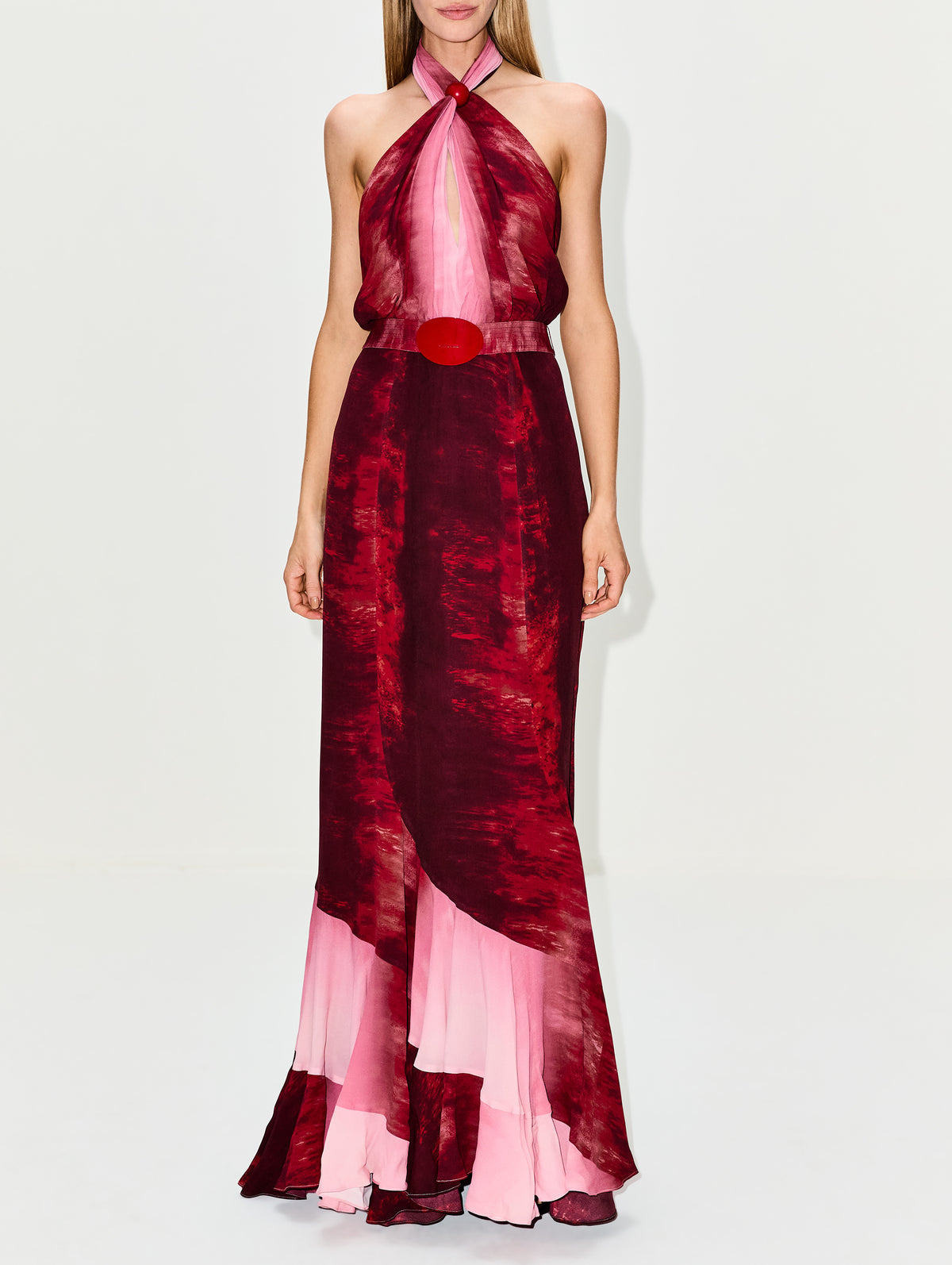 Raisa Dress,SILVIA TCHERASSI,DEGRADED RED,Image 2