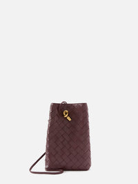 Andiamo Phone Pouch,BOTTEGA VENETA,DEEP MAHOGANY,Image 1