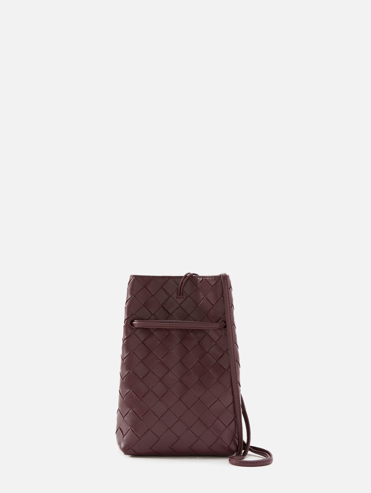 Andiamo Phone Pouch,BOTTEGA VENETA,DEEP MAHOGANY,Image 2