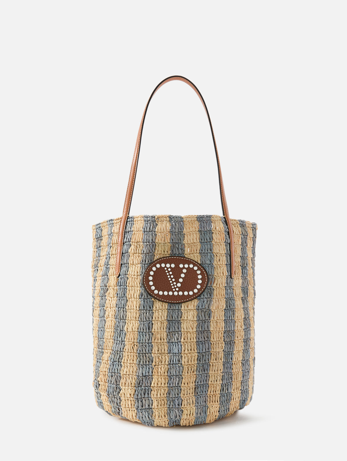 VLogo Signature Bucket Bag,VALENTINO GARAVANI,NATURAL BLUE,Image 1