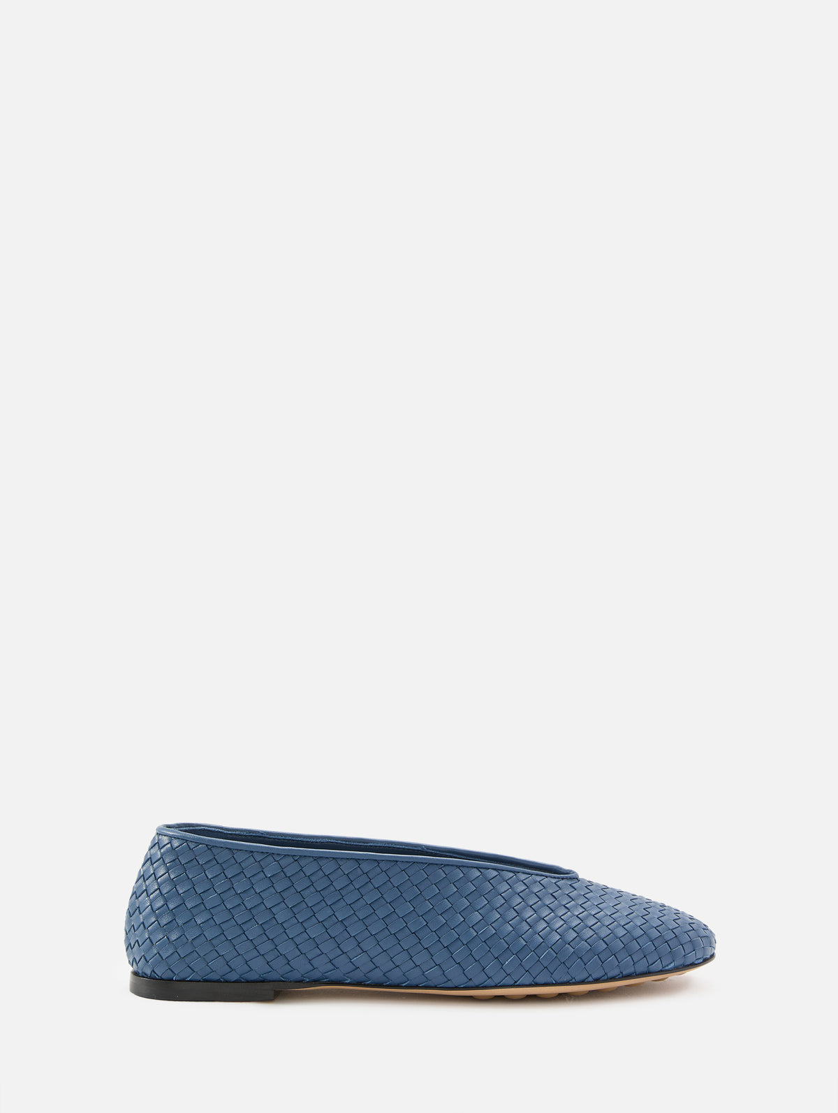 Rosa Ballerina Flat,BOTTEGA VENETA,BLUE VENEZ,Image 1