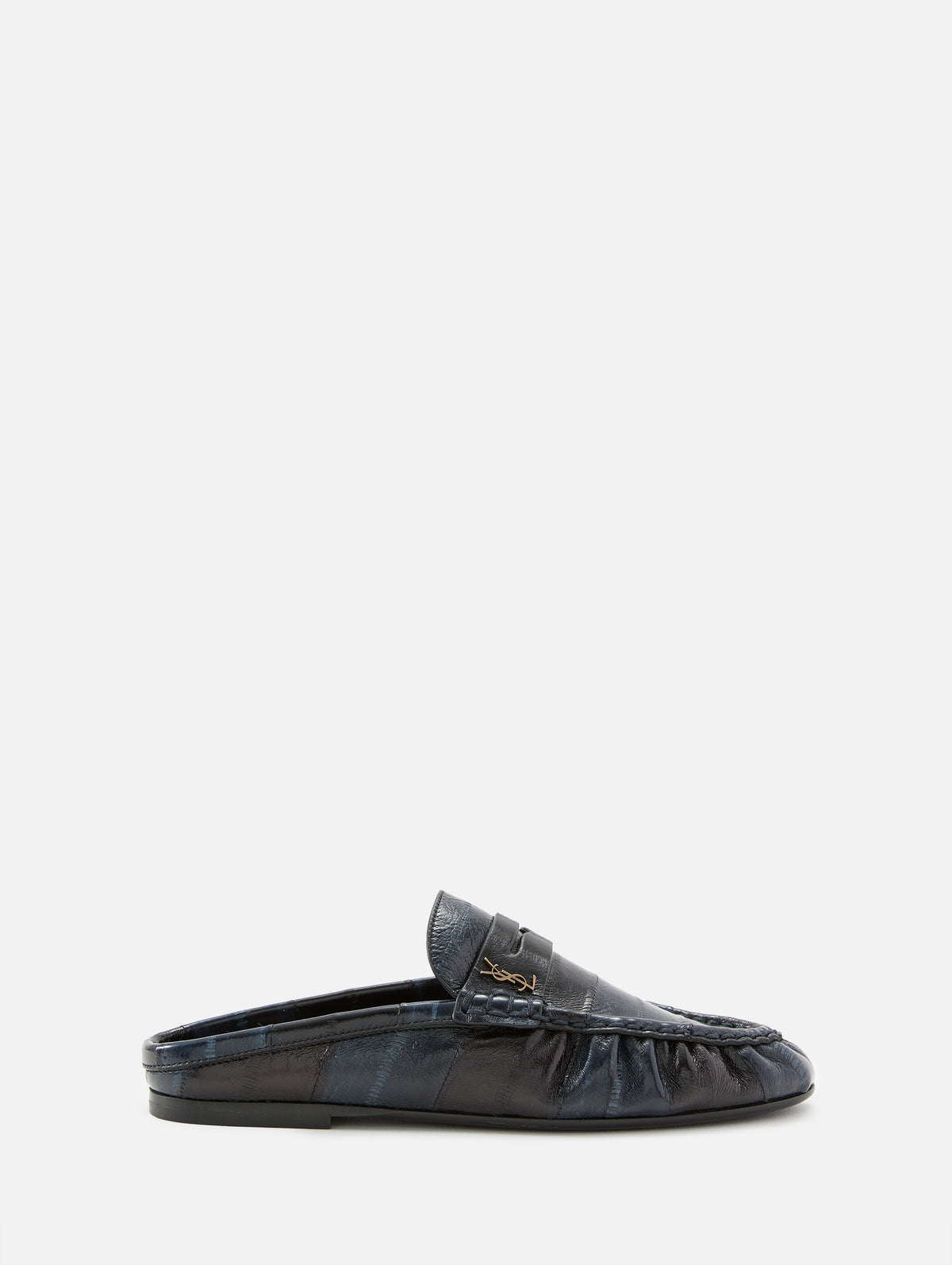 Le Loafer Mule,SAINT LAURENT,NAVY BLUE,Image 1