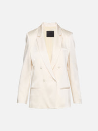 Double Breasted Blazer,LAPOINTE,CREAM,Image 1