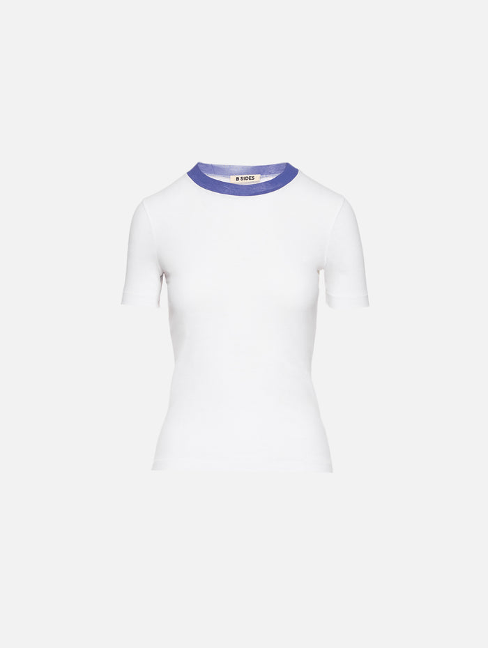 Ringer Tee,B SIDES,WHITE/BLUE,Image 1