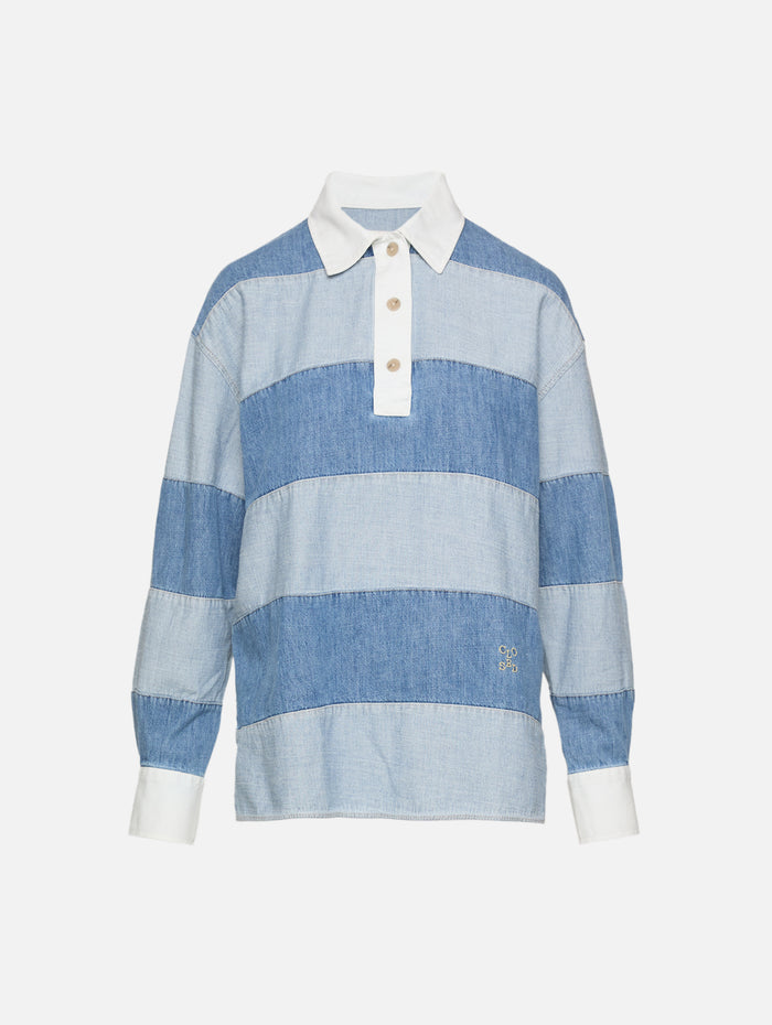 Rugby Shirt,CLOSED,LIGHT BLUE,Image 1