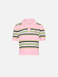 Stripe Fitted Polo,CASABLANCA,PINK MULTI,Image 1