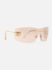 Rimless Sunglasses,MIU MIU EYEWEAR,GOLD,Image 2