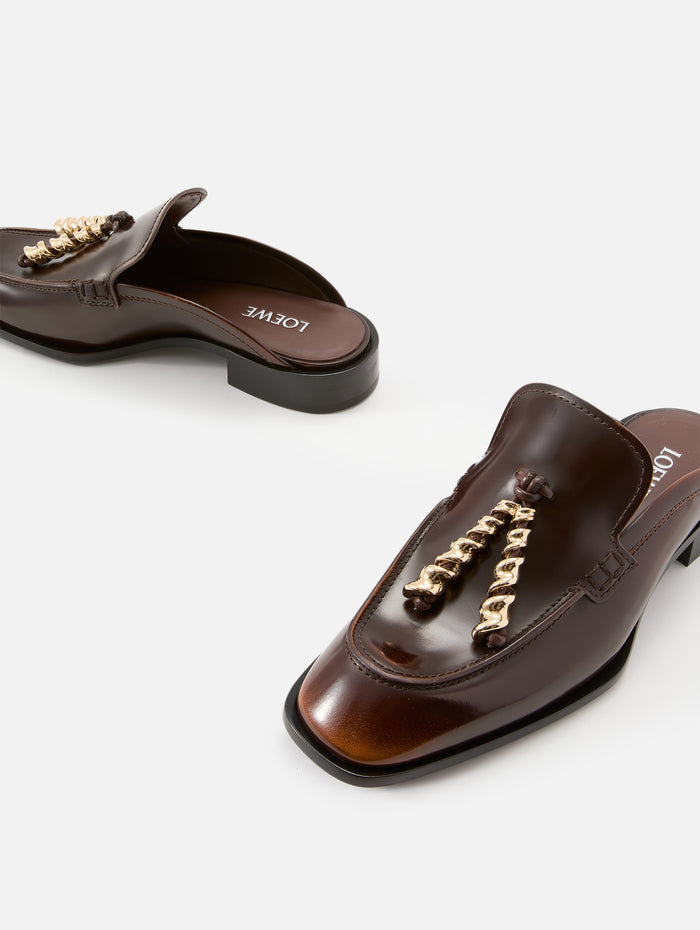 Edge Loafer Mule,LOEWE,BROWN,Image 1