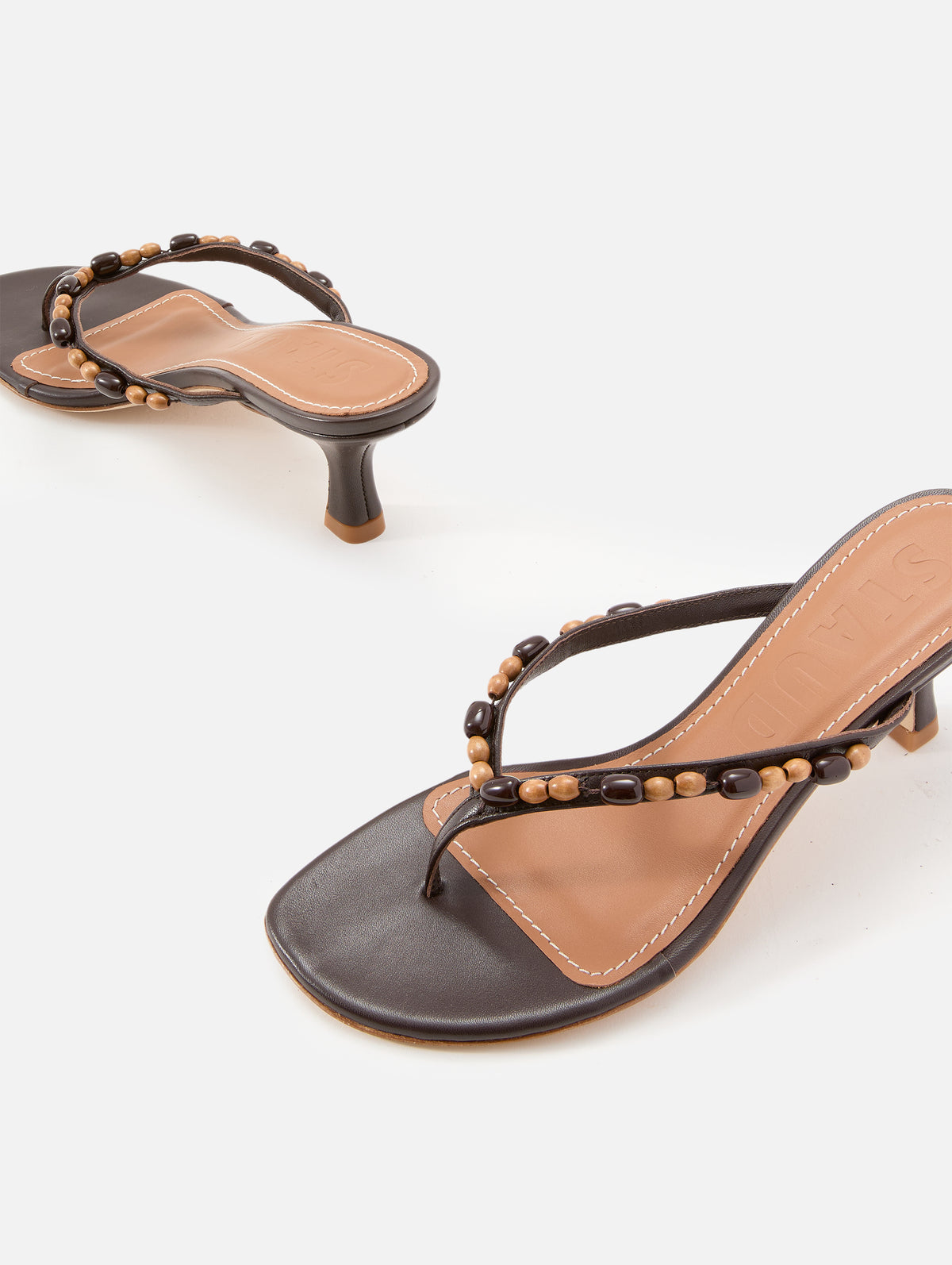 Freja Thong Kitten Heel,STAUD,WOOD BEADS,Image 2