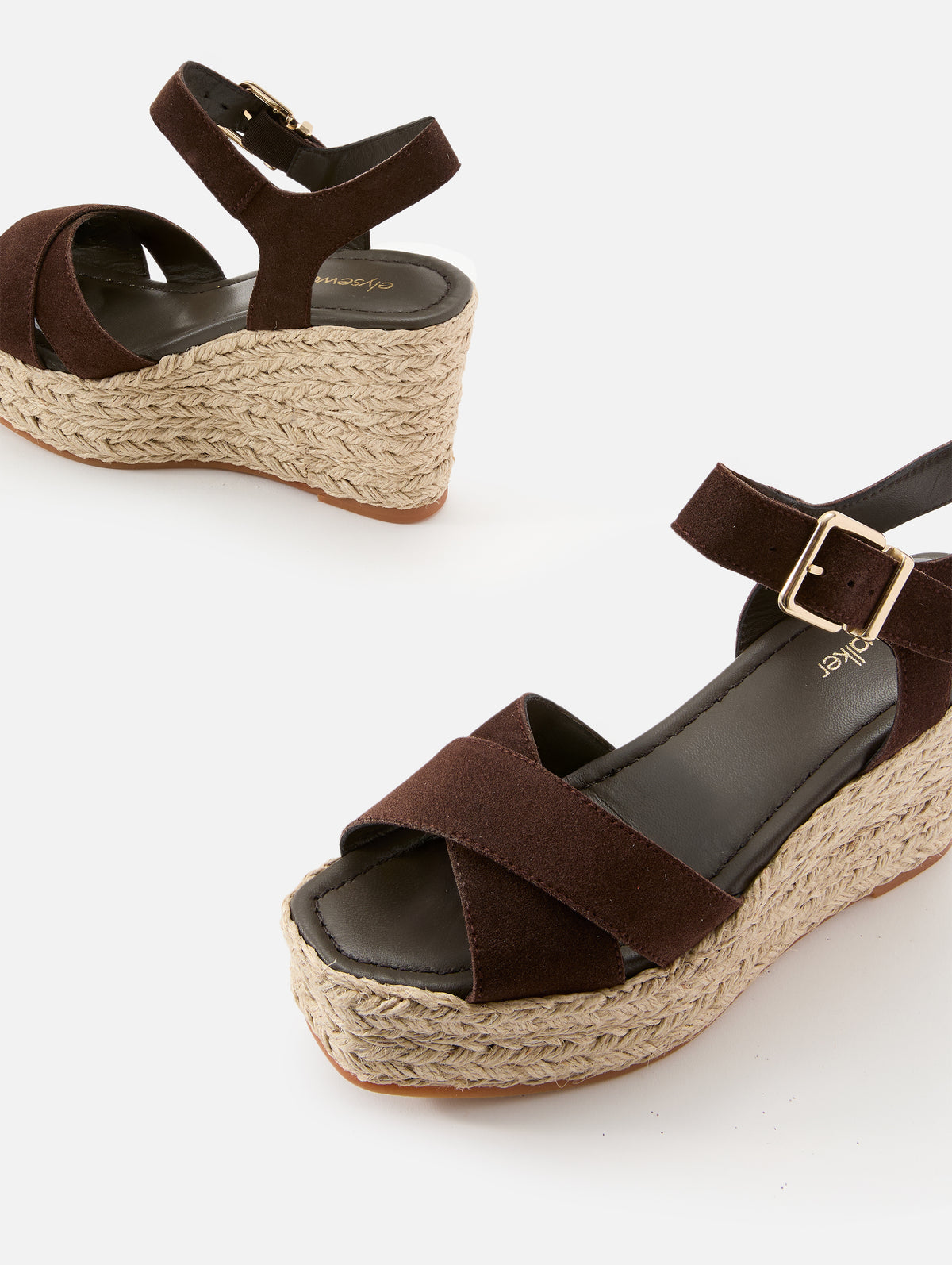 Samantha Wedge,ELYSEWALKER LABEL,CHOCOLATE SUEDE,Image 2
