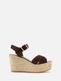 Samantha Wedge,ELYSEWALKER LABEL,CHOCOLATE SUEDE,Image 1