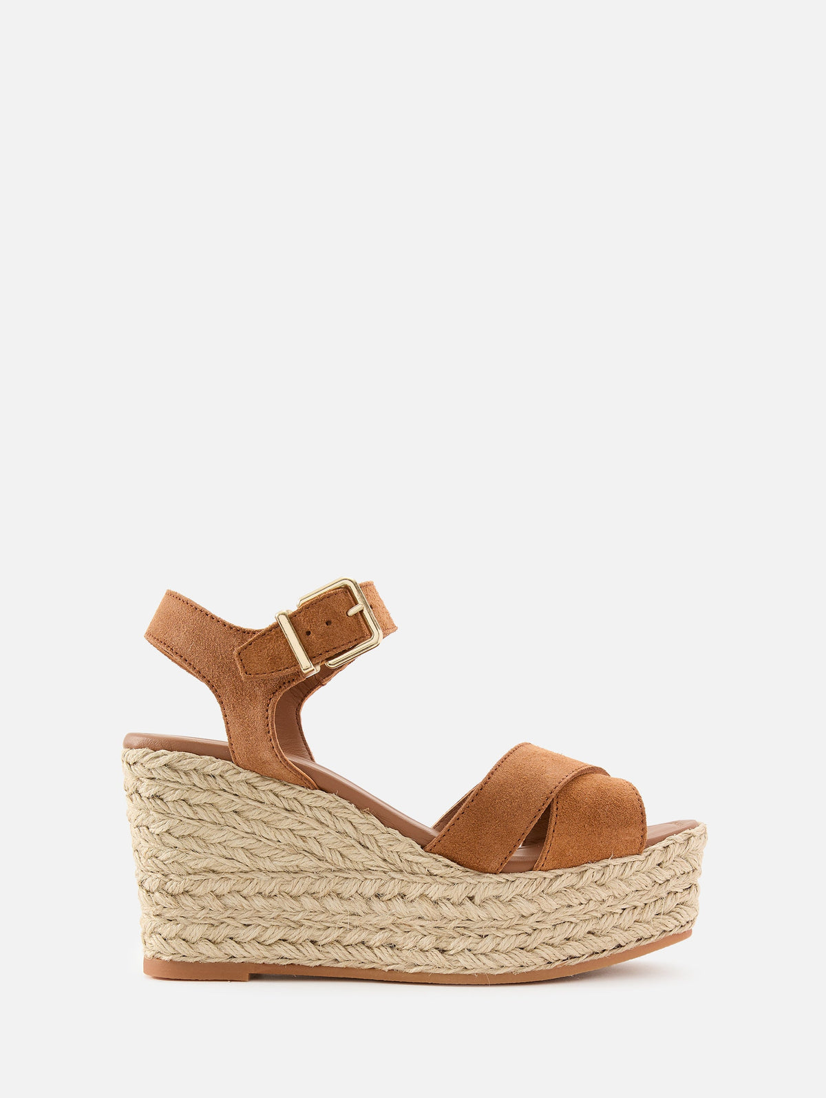 Samantha Wedge,ELYSEWALKER LABEL,COGNAC SUEDE,Image 1