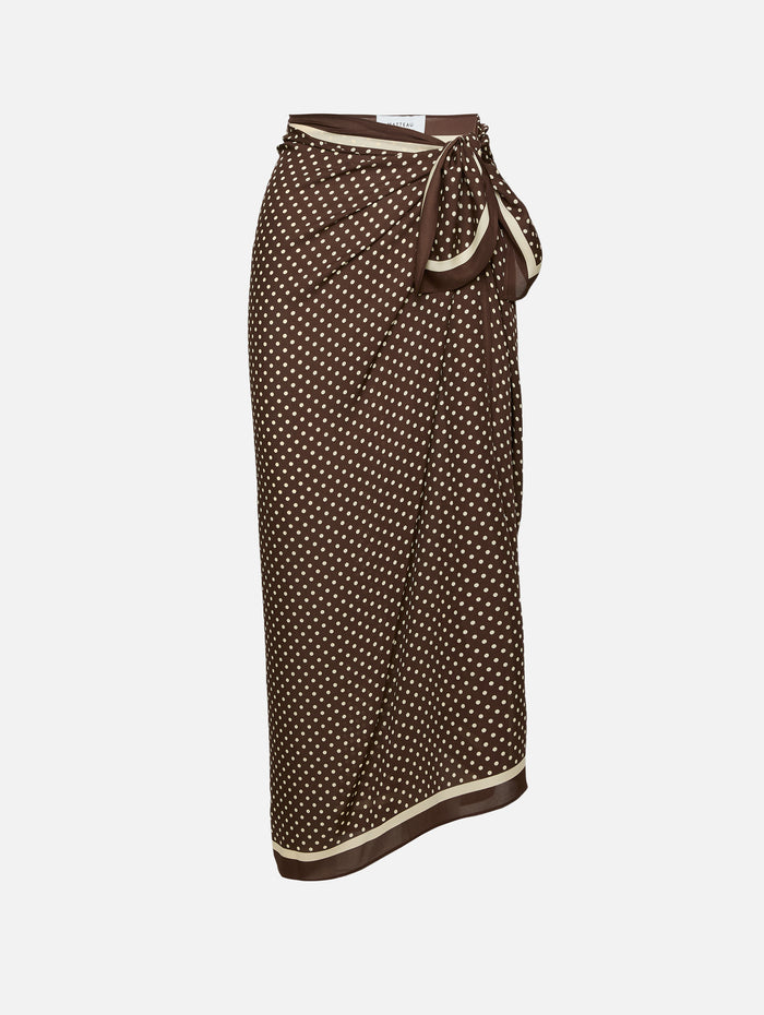 Silk Sarong,MATTEAU,POLKA DOT CHOCOLATE,Image 1