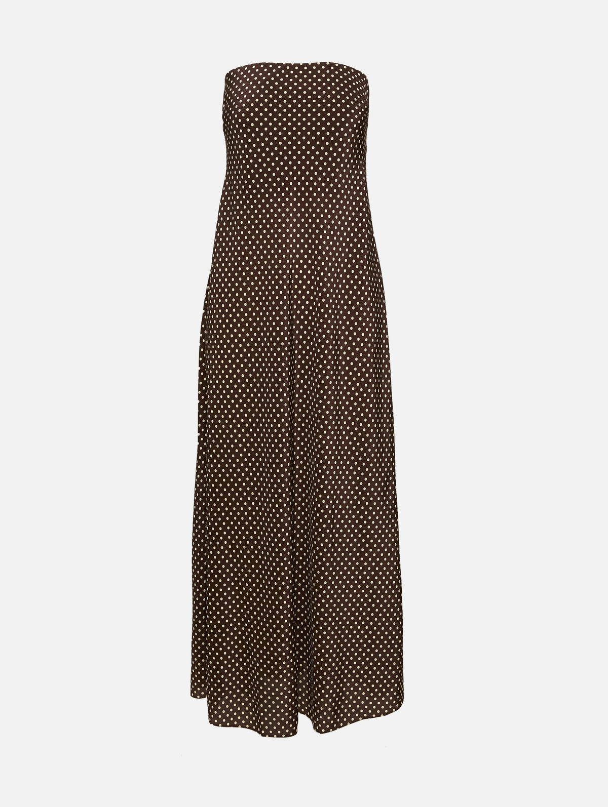 Bias Column Dress,MATTEAU,POLKA DOT CHOCOLATE,Image 1