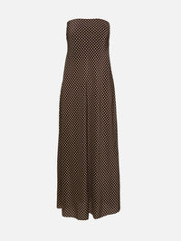 Bias Column Dress,MATTEAU,POLKA DOT CHOCOLATE,Image 1