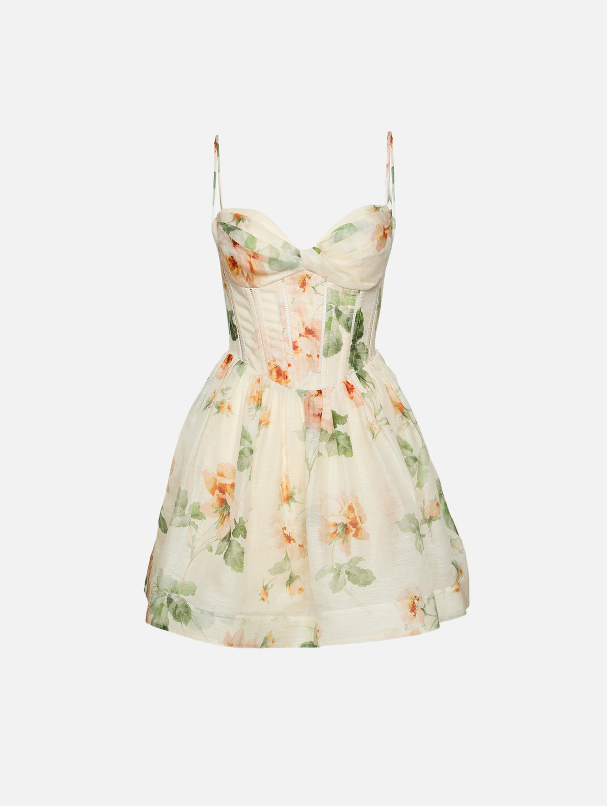 Carousel Corset Mini Dress,ZIMMERMANN,CREAM ROSE,Image 1
