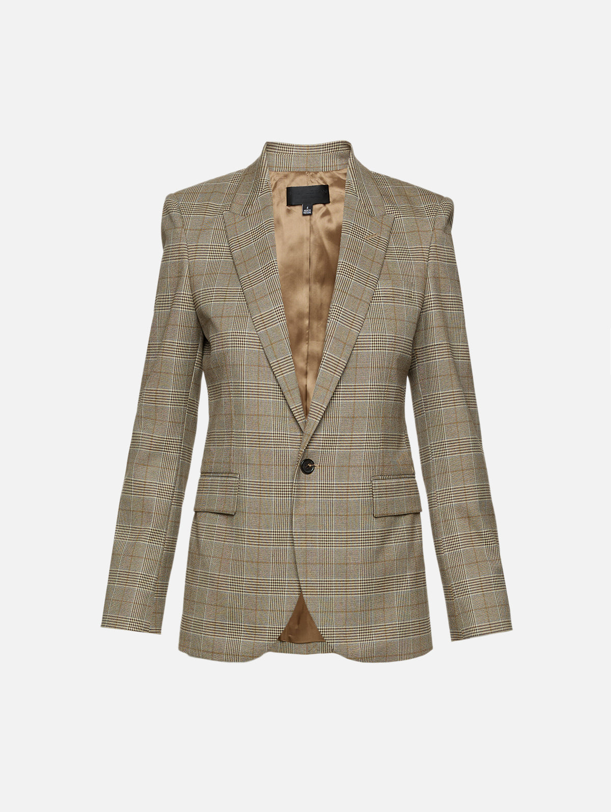 Anabel Tailored Jacket,NILI LOTAN,GREY OCHRE CHECK,Image 1